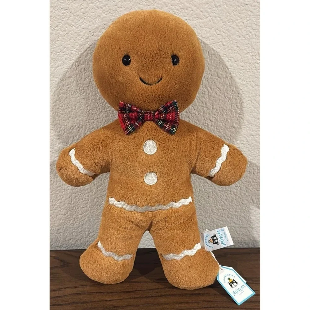 Jellycat Jolly Gingerbread Man Fred Plush Christmas Holiday AUTHENTIC w Dust Bag